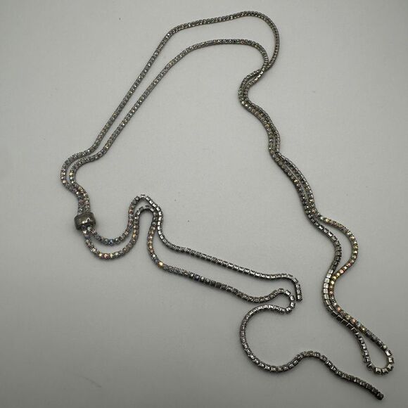 Long Aurora Borealis rhinestone bolero necklace! - Picture 10 of 12